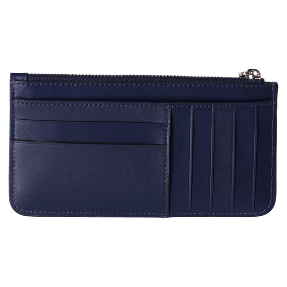 Kate Spade Winter Wonders Large Slim Card Holder Wallet Leather Holidays Navy - Picture 2 of 3
